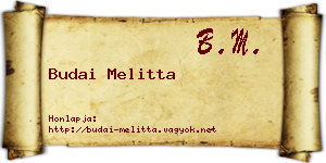 Budai Melitta névjegykártya